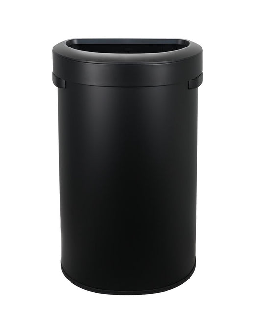 86L Stainless Steel D-Shape Touchless Open-Top Garbage Bin