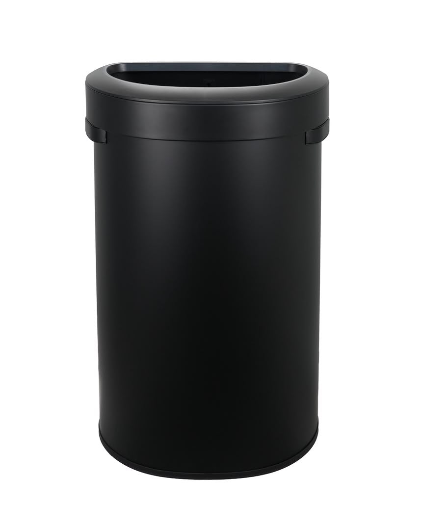 86L Stainless Steel D-Shape Touchless Open-Top Garbage Bin